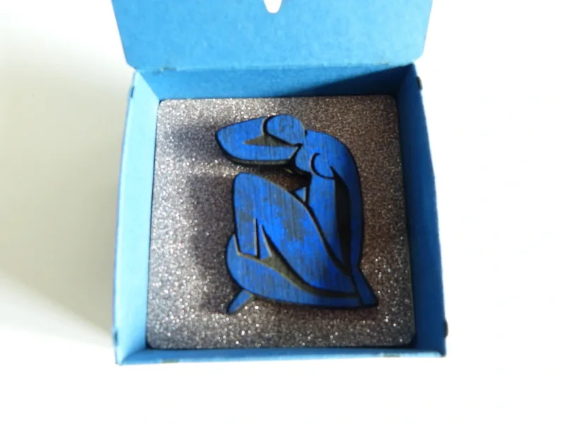Brosche Blau