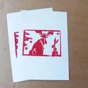 Linoprint Winterkarten