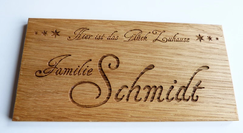 Namensschilder Eiche 150x75x7