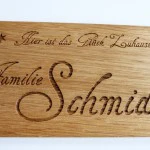 Namensschilder Eiche 150x75x7