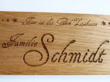 Namensschilder Eiche 150x75x7