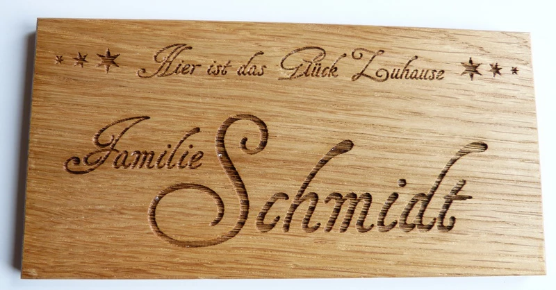 Namensschilder Eiche 150x75x7