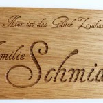 Namensschilder Eiche 150x75x7