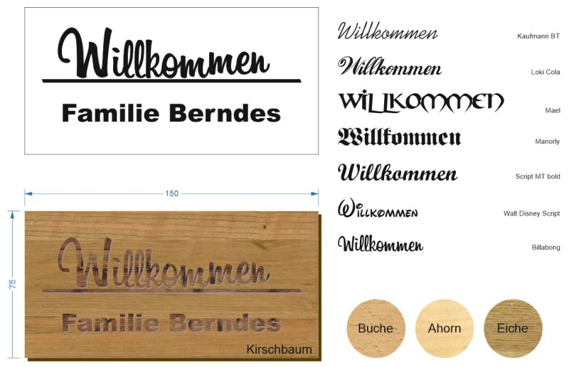 Türschild Willkommen 15x7,5