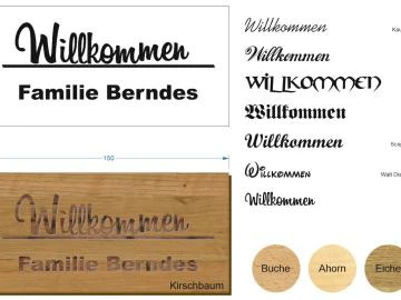 Türschild Willkommen 15x7,5